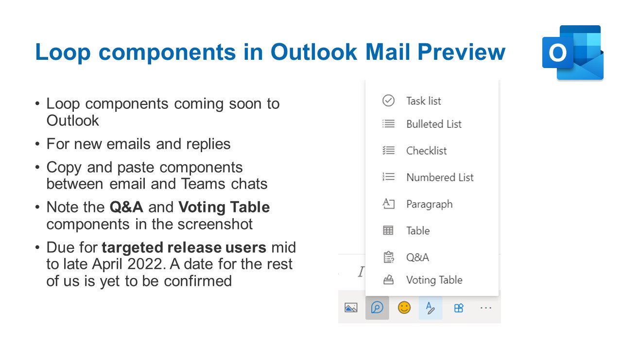 Use Loop Components In Microsoft Outlook Emails - Super Simple 365